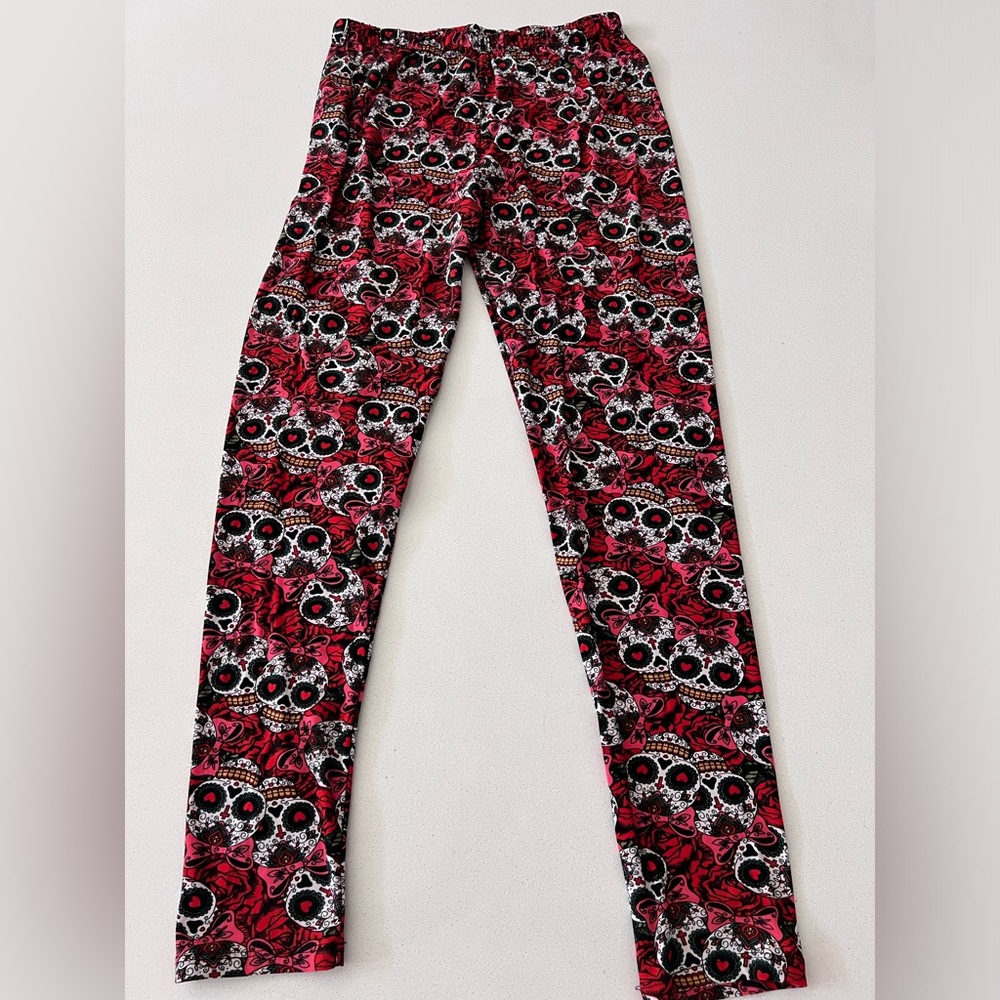 Bree Sugar Skull leggings‎ Pink and red Womens Small See measurements for size.